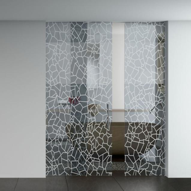 Custom Size Design Silk Screen Printed Glass Privacy Decorative Glass for Office Shower Room