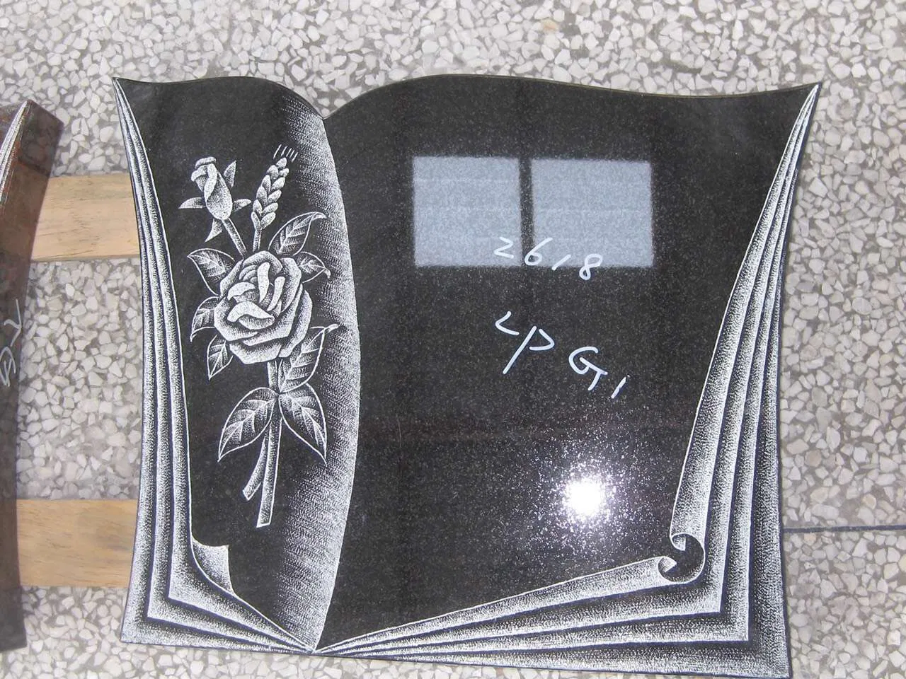 Customized Size Ruby Red Granite Carving Headstone Columnbarium, Slant Beveled Shape Markers Hand Carving, Machine Carving Memorial Monument