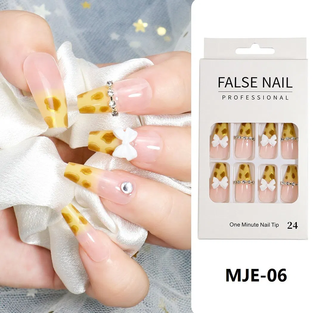 Custom Logo 24PCS Gel Press on Nails Building Gel French Fake Nails Wholesale Thick Short Nails Press on Tips