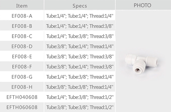 Eastcooler Ef008 T Type Male Tee Adapter for RO Purifier