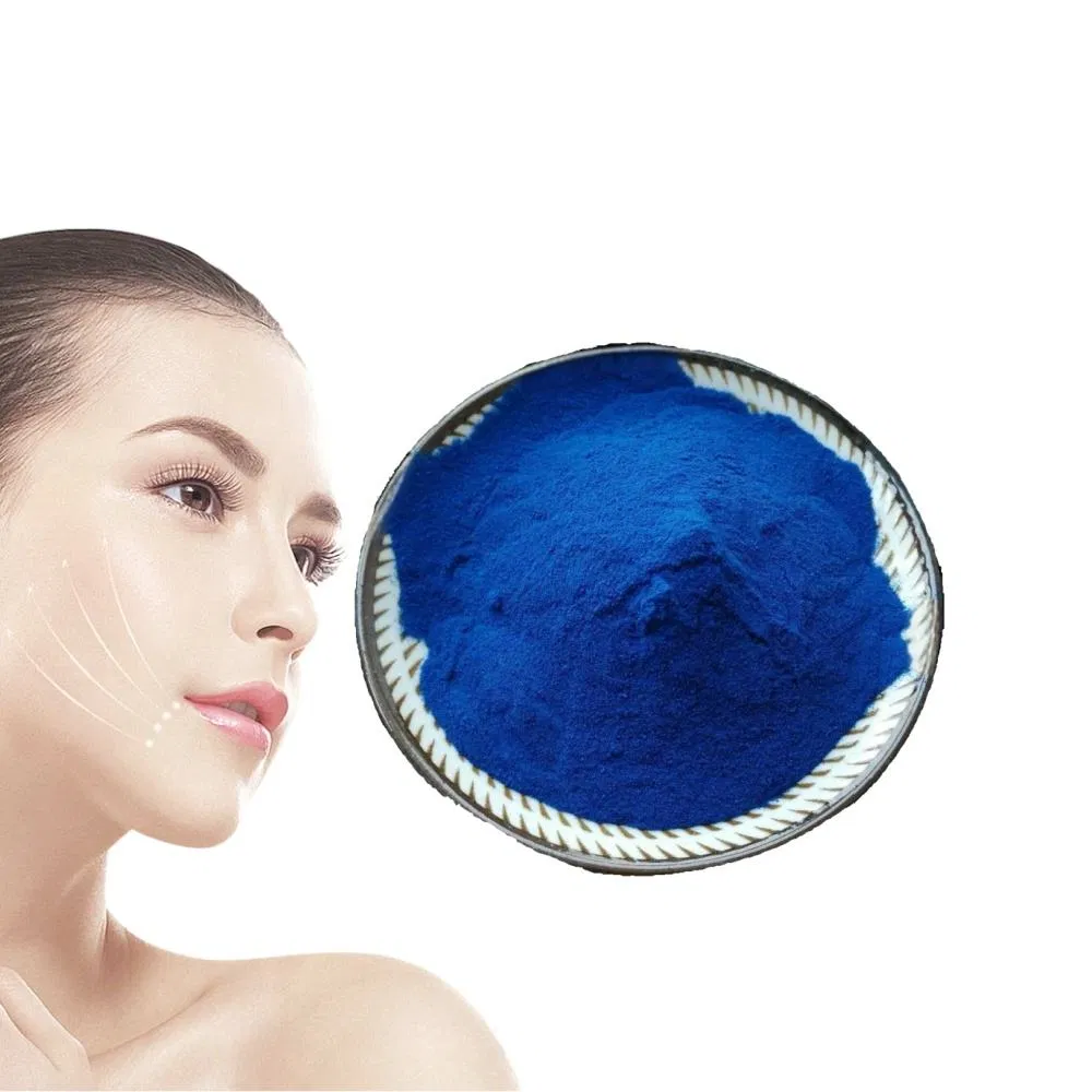 Ghk-Cu Blue Copper Peptide Powder 99% Cosmetic Anti-Aging Skin Repair CAS 49557-75-7