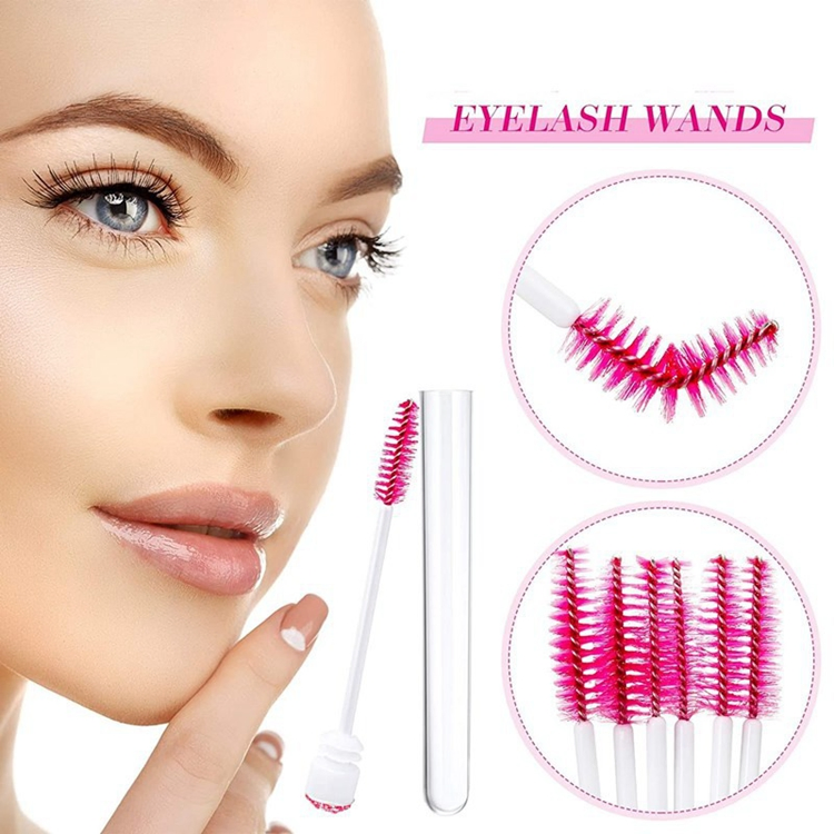 Wholesale Mascara Wands Tube Spoolie Cleaning Brush Disposable Eyelash Brush Cleaner Holder Lash Brushes for Eyelash Extension
