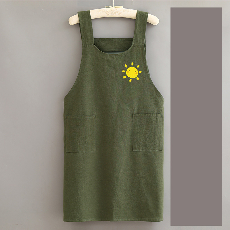 Custom Logo Canvas Chef Cotton Unisex Uniform Cooking Kitchen Salon Barber Aprons Commercial Cafe Restaurant Work Waitress Apron