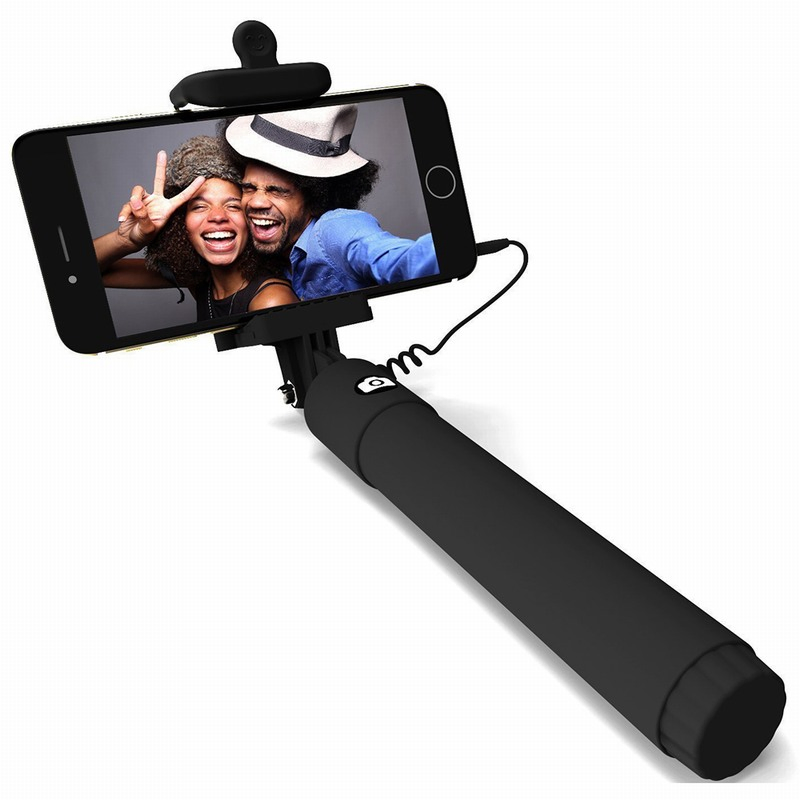 Mini Kids Promotional Cable Wired Monopod Selfie Stick