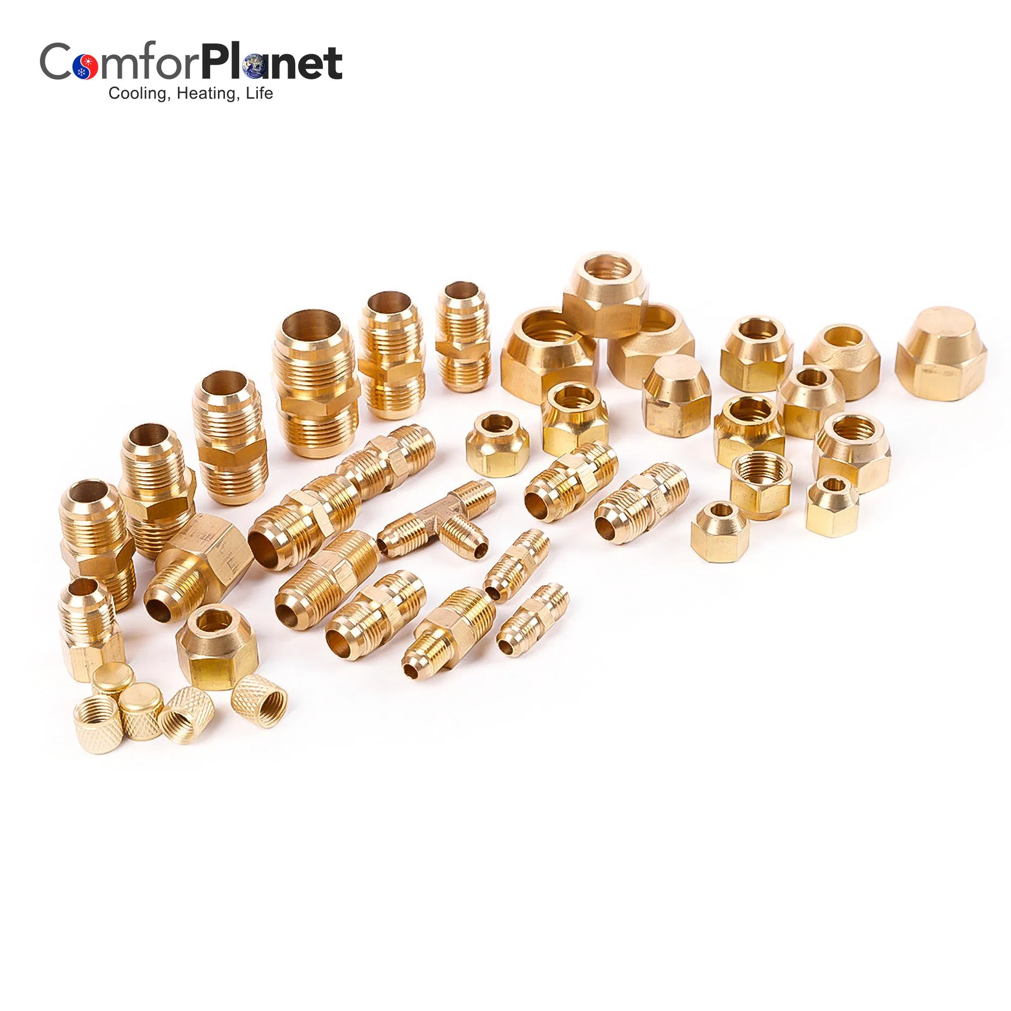 Factory Price HVAC Brass Fittings Flare Short Nut Refrigeration Brass Nut Brass Fitting for Air Conditioning System
