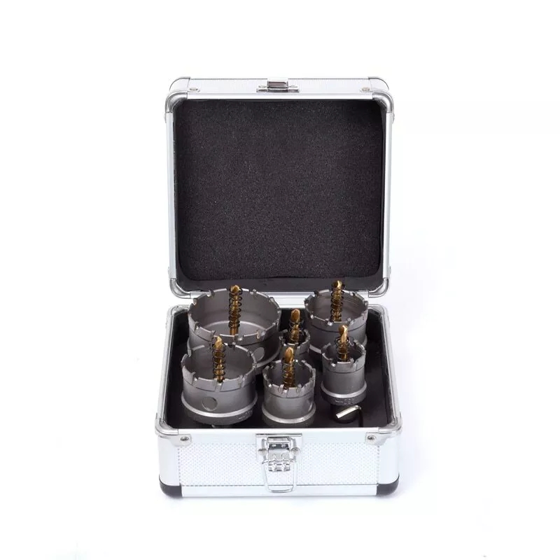 6PCS 22-65mm Carbide Tip Metal Stainless Steel Tct Hole Saw Cutter Drill Bit Set