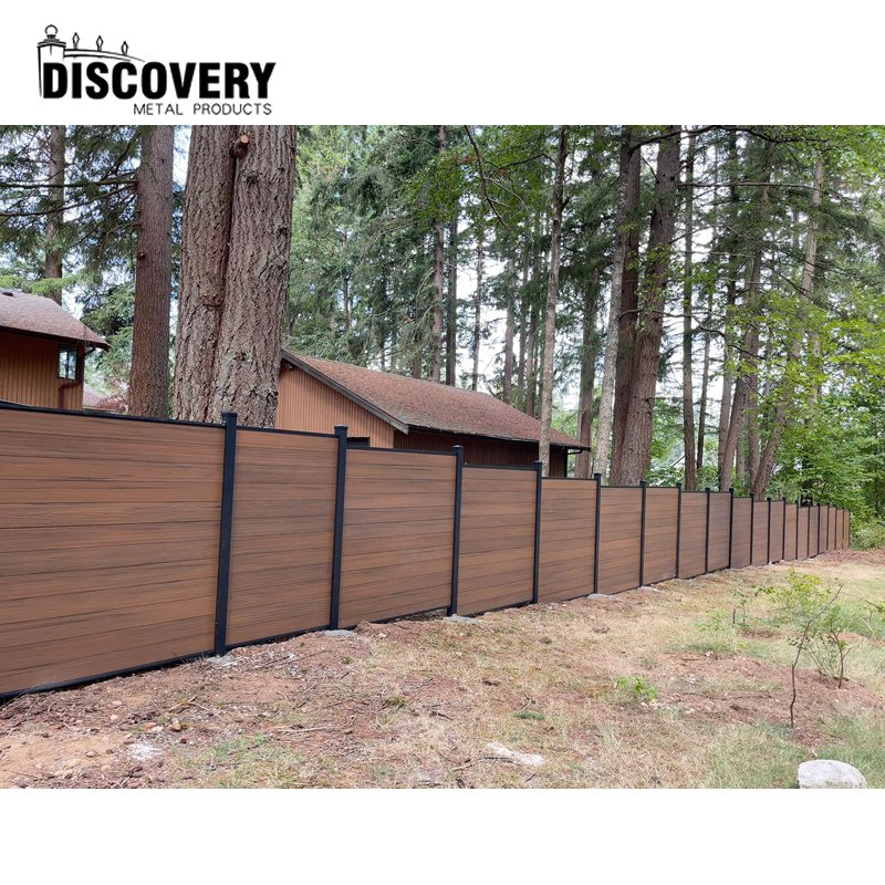 Custom Outdoor Design DIY Installation Co-Extrusion Wood Plastic Composite Aluminum Garden Panels Wall Privacy Fence 180X180 for House