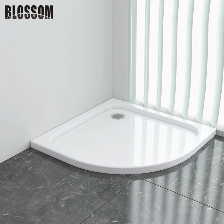 Corner Quadrant White Simple Design Shower Room Tray for Bathroom