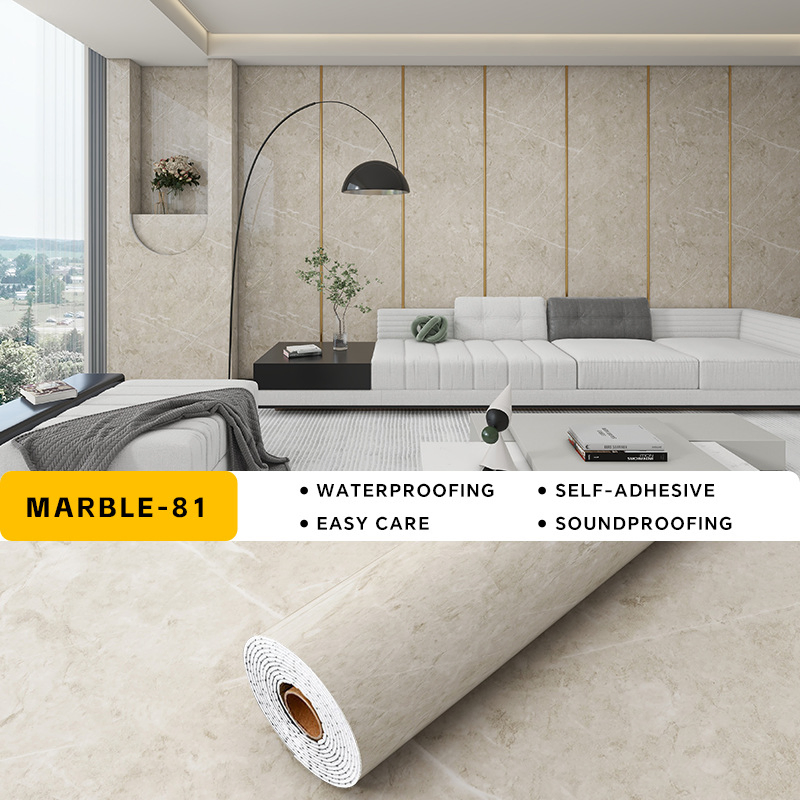 Marble Texture Interior Wall Decoration Chinese Style Home Decor Waterproof Self Adhesivepvc Rubber Wallpaper