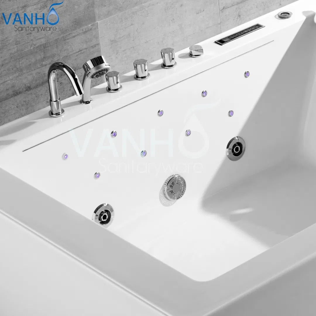 Акриловая ванна с гидромассажем и водопадом