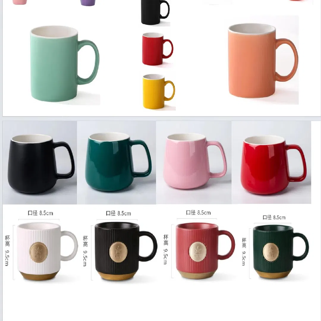 Personalized Sublimation Gift Red Black Cafe Brand Promotional Ceramic Coffee Cup Mug