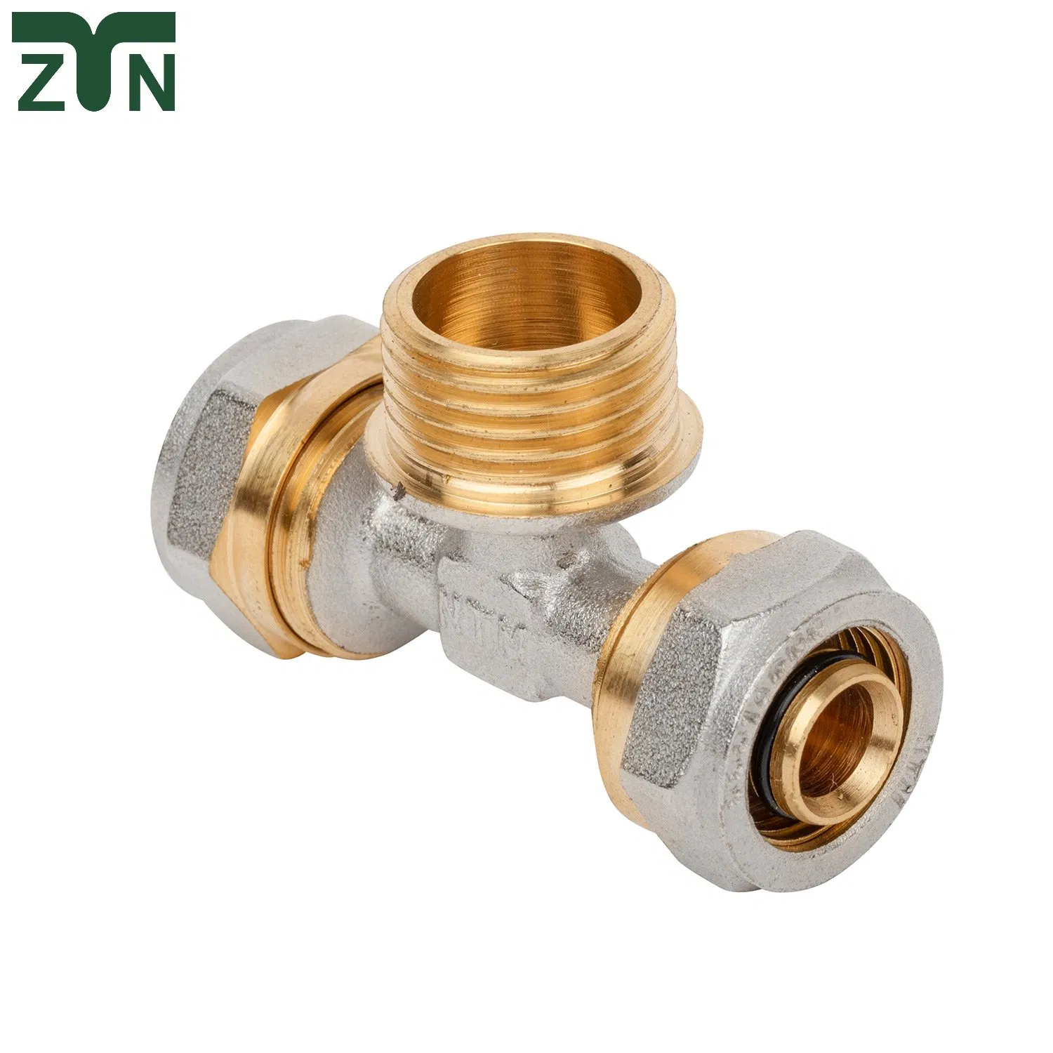 Tee Reducing Thread Connector Compression Brass Fittings Double Ferrule Pipe Fitting