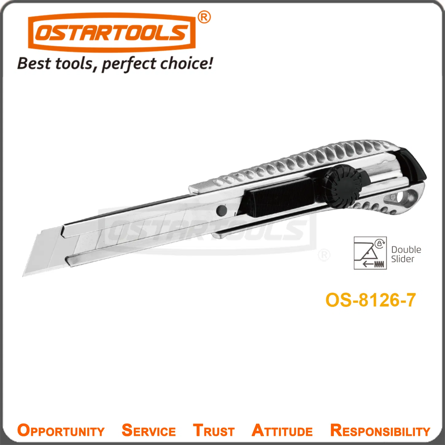 Heavy-Duty Metal Utility Knife with Secure Screw Lock