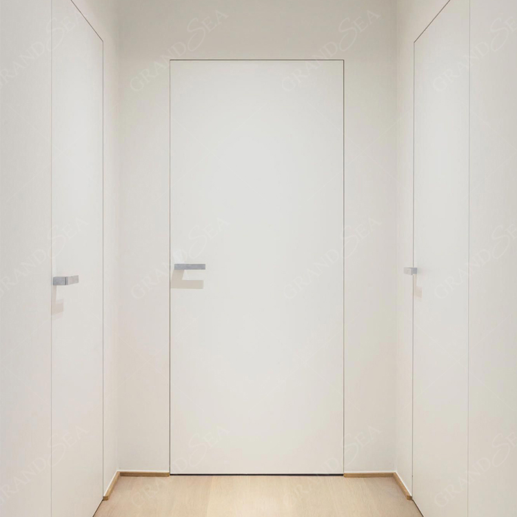 European Design Office Modern Concealed Invisible Aluminum Frame Wood Interior Room Hidden Secret Door