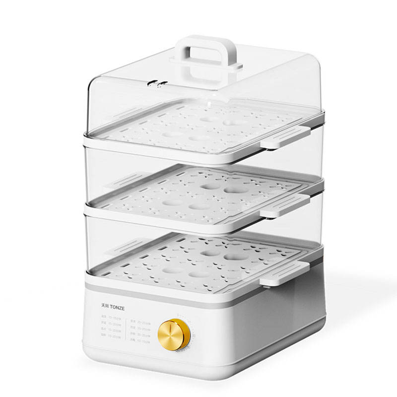 Electric Steam Cooker Transparent Cover 3 Layer Square Electric Food Steamer