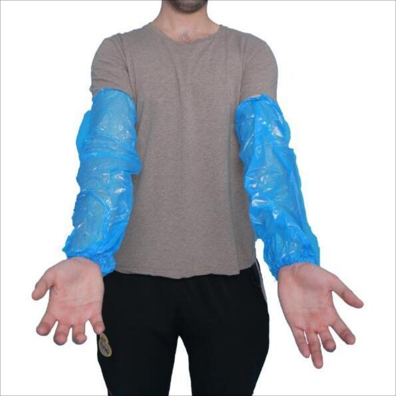 Blue Dustproof and Liquid Proof Disposable Plastic PE LDPE Sleeve Covers Oversleeves
