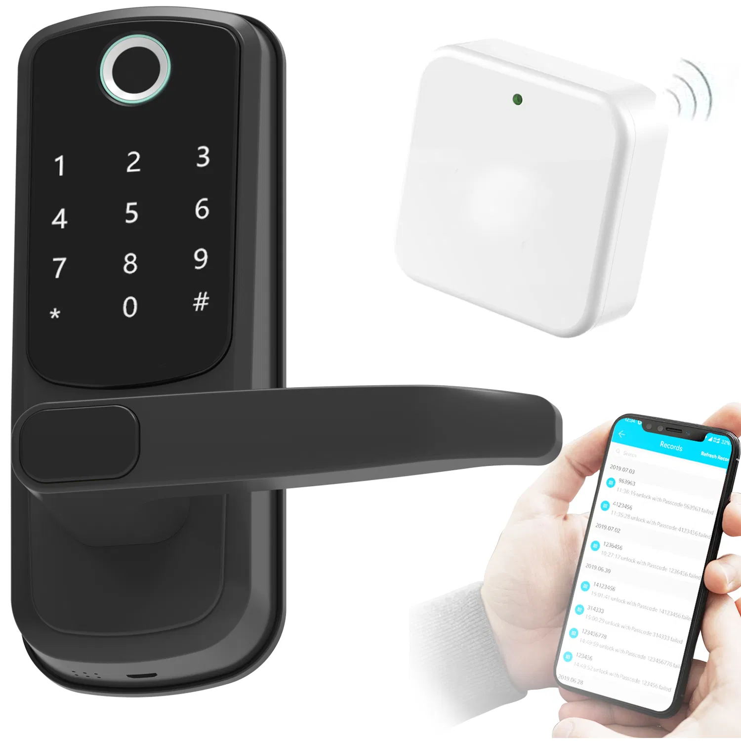High Security Level Multifunctional WiFi Password Card Smart Lock for Rental Property Management