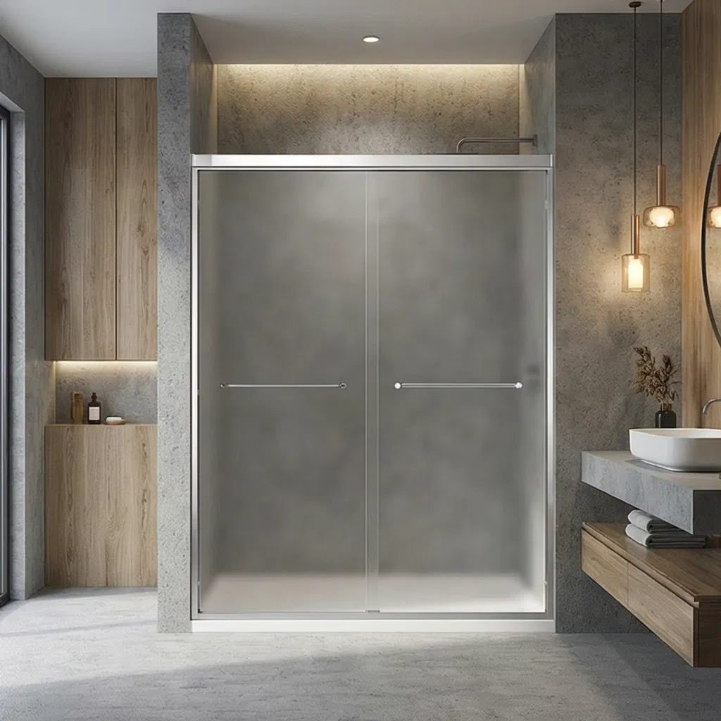 Durable 6mm by Pass Shower Door with Easy Cleaning Design