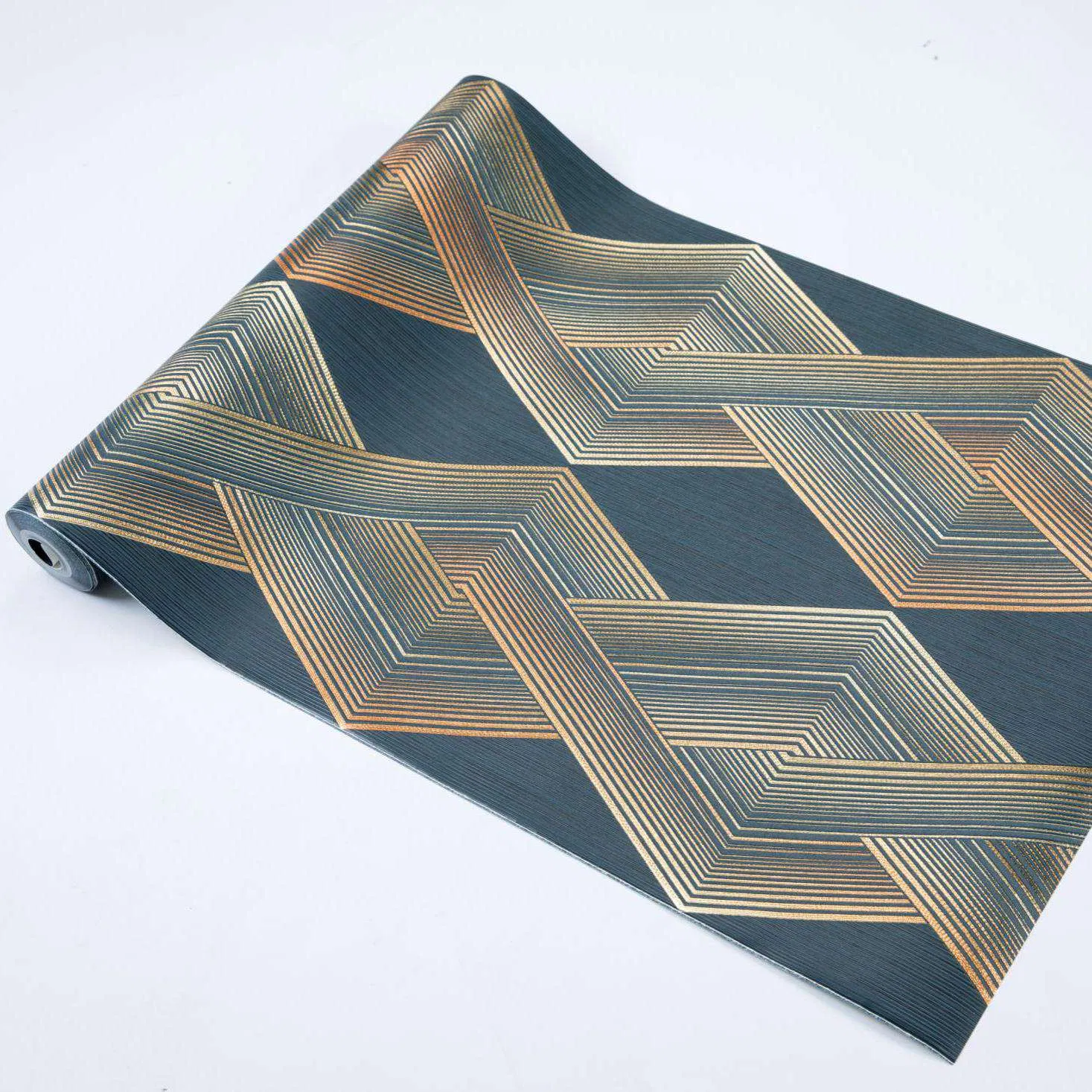 Gold Foil Design Wall Paper Famous Scene PVC Wallpaper Home Decoration 020