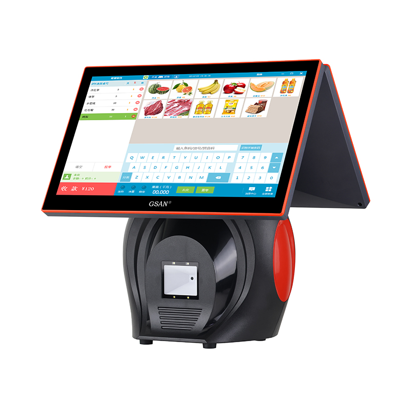 15.6 Inch Double Touch Screen POS System for Supermarket Restaurant