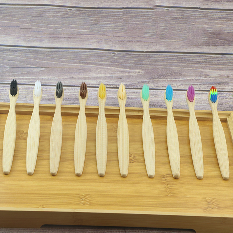 Green Biodegradable Bamboo Toothbrushes BPA Free Soft Bristles Toothbrushes