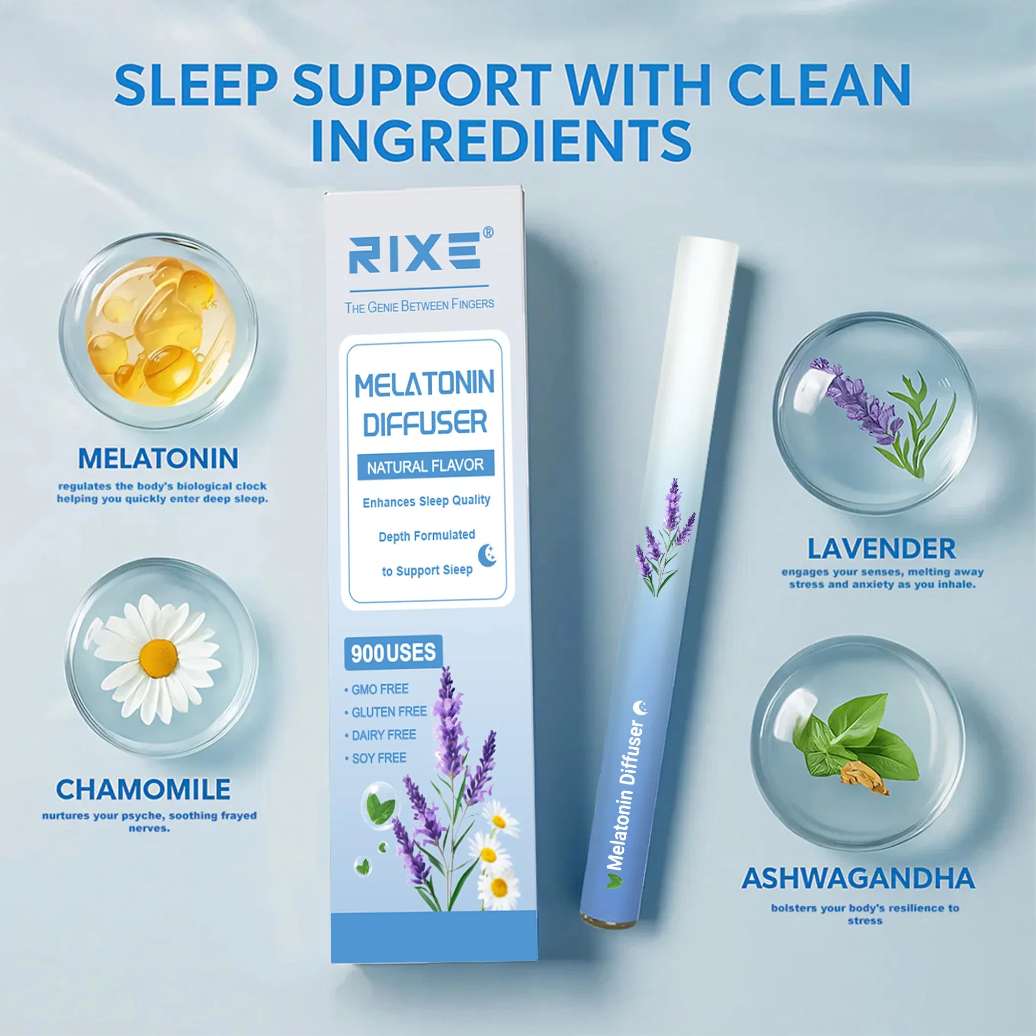 Herbal Diffuser - Melatonin Diffuser for Sleep Aid and Stress Relief - up to 900 Uses