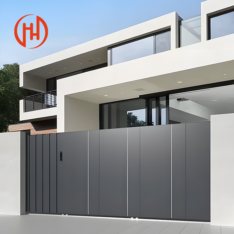 Aluminum Post Wood Composite Gate Electronic Door Fence Gate