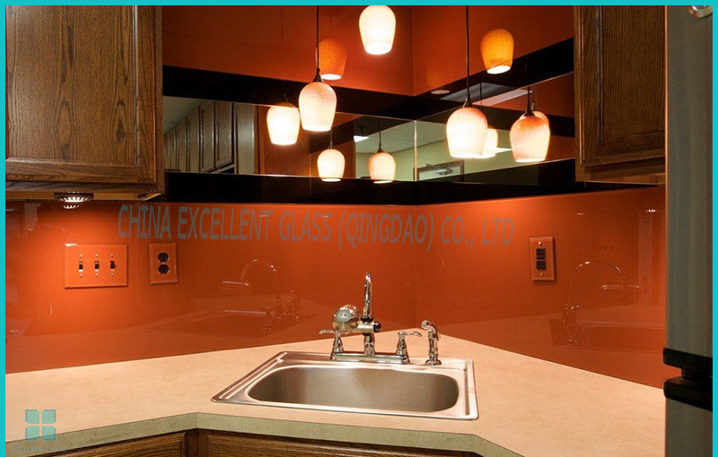 Colorful Back Painted Glass, Colored Back Painted Glass, Painted Glass with Safety Backing for Interior Glazing, Wall Cladding, Cabinets