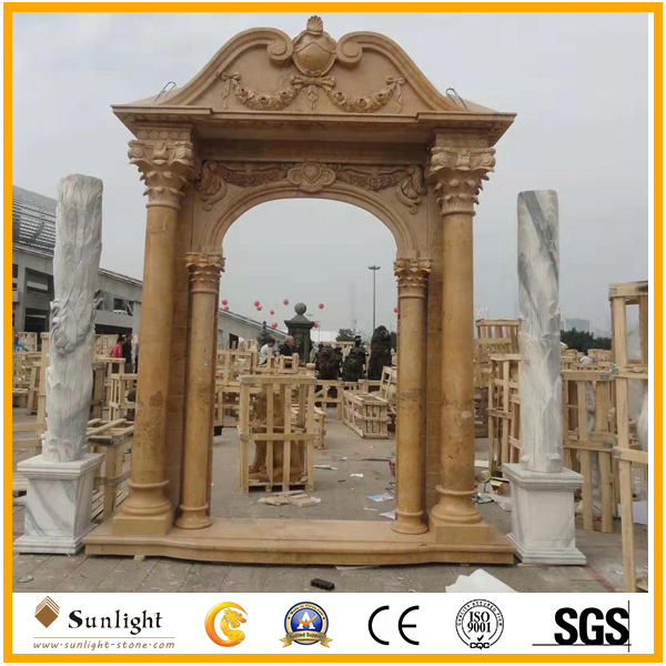 Top Quality Hand Carved White/Yellow Marble Sandstone Column for Building and Decoration