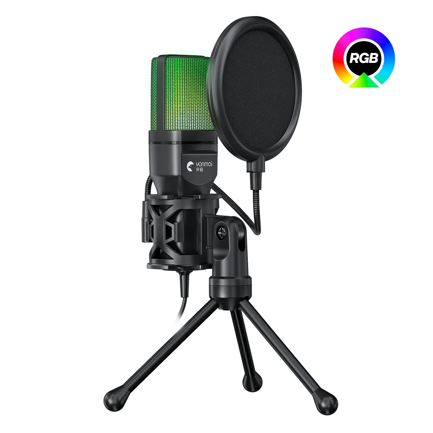 Cool RGB Lighting Integrated Foldable Microphone