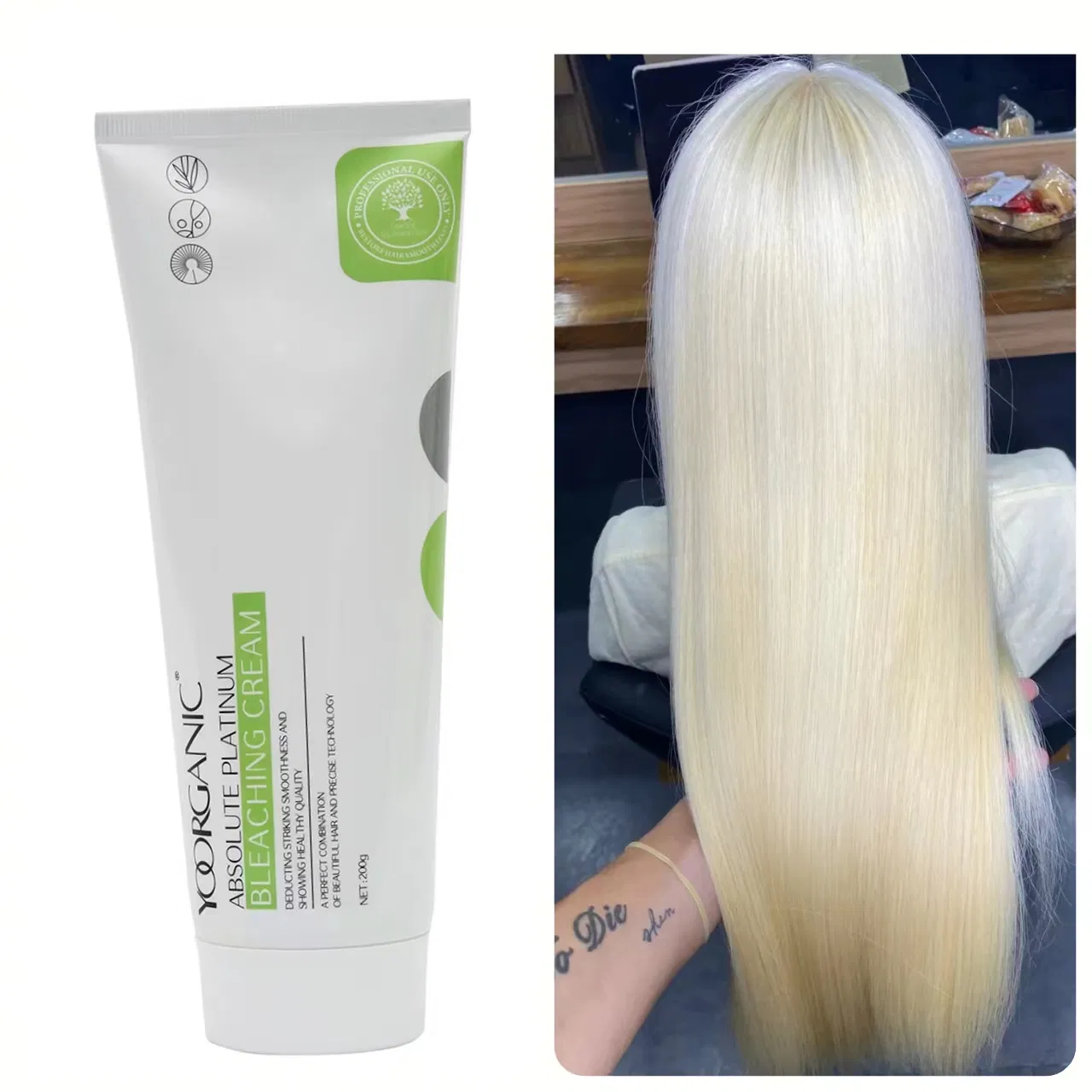 Yooranic Private Label Lightening Cream Hair Dye Professional Hair No Yellow Bleaching Cream