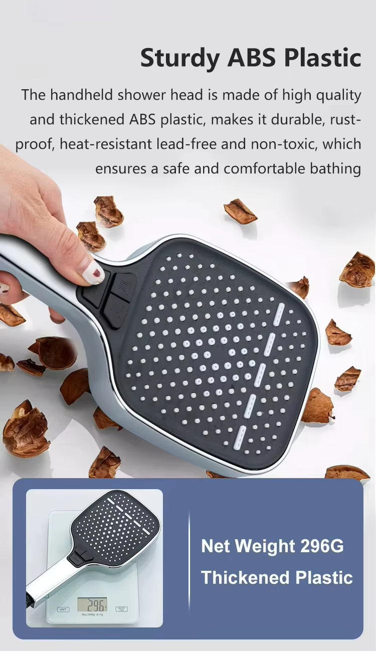 Luxurious Large Panel Shower Head with Self-Cleaning Feature