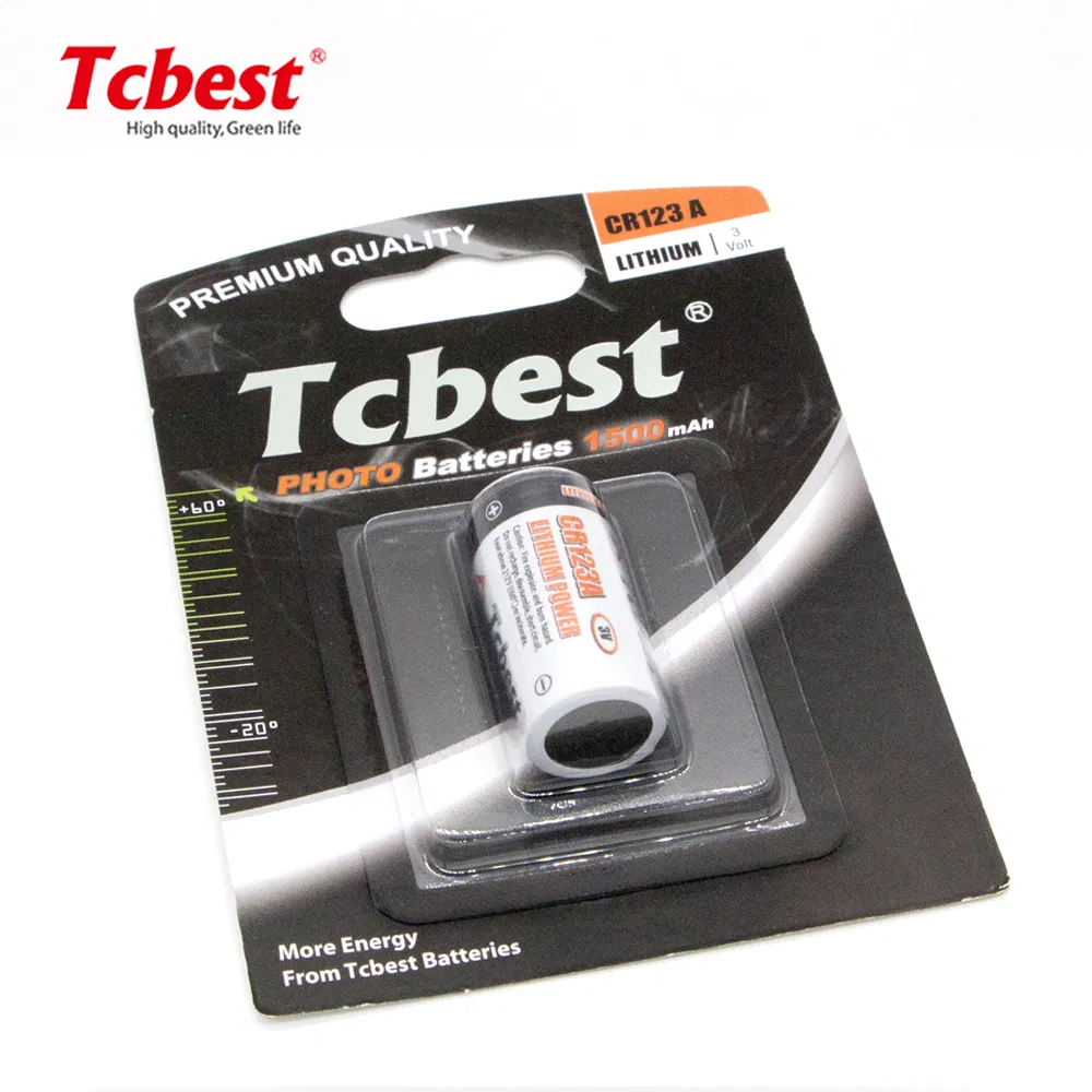 New Best OEM 3V Cr123A Button Cell 1500mAh Non Rechargeable Lithium Battery