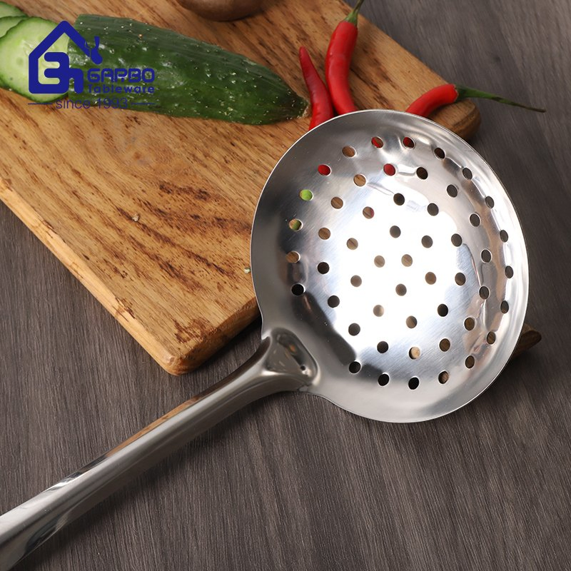 Garbo Factory Cheap Price Kitchen Utensils Kitchen Tools Stainless Steel Slotted Turner with Plastic Handle Hook