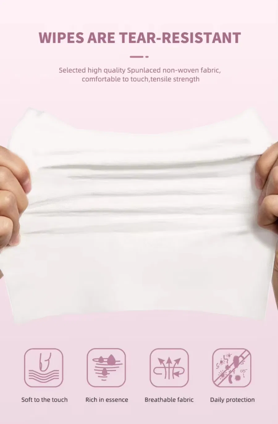 No-Woven Adult Wet Wipes Super Soft Cleaning Wipes in Bulk