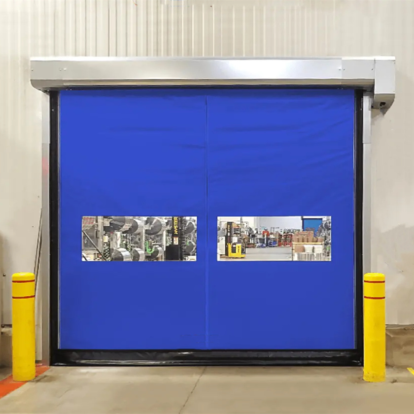 Zipper Type Self Repairing Airtight High Speed PVC Fabric Rapid Rise Rolling up Door for Warehouse or Food and Pharmaceutical Factory