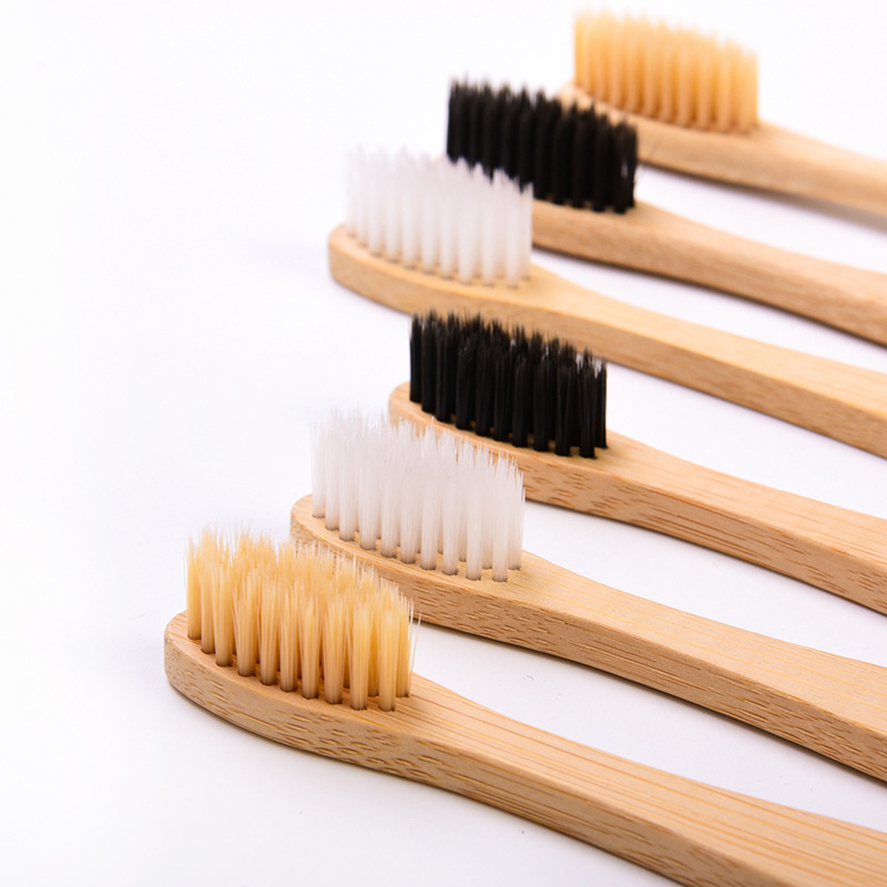 Wholesale Custom Eco Friendly Bamboo Charcoal Wave Bristles Bamboo Toothbrush
