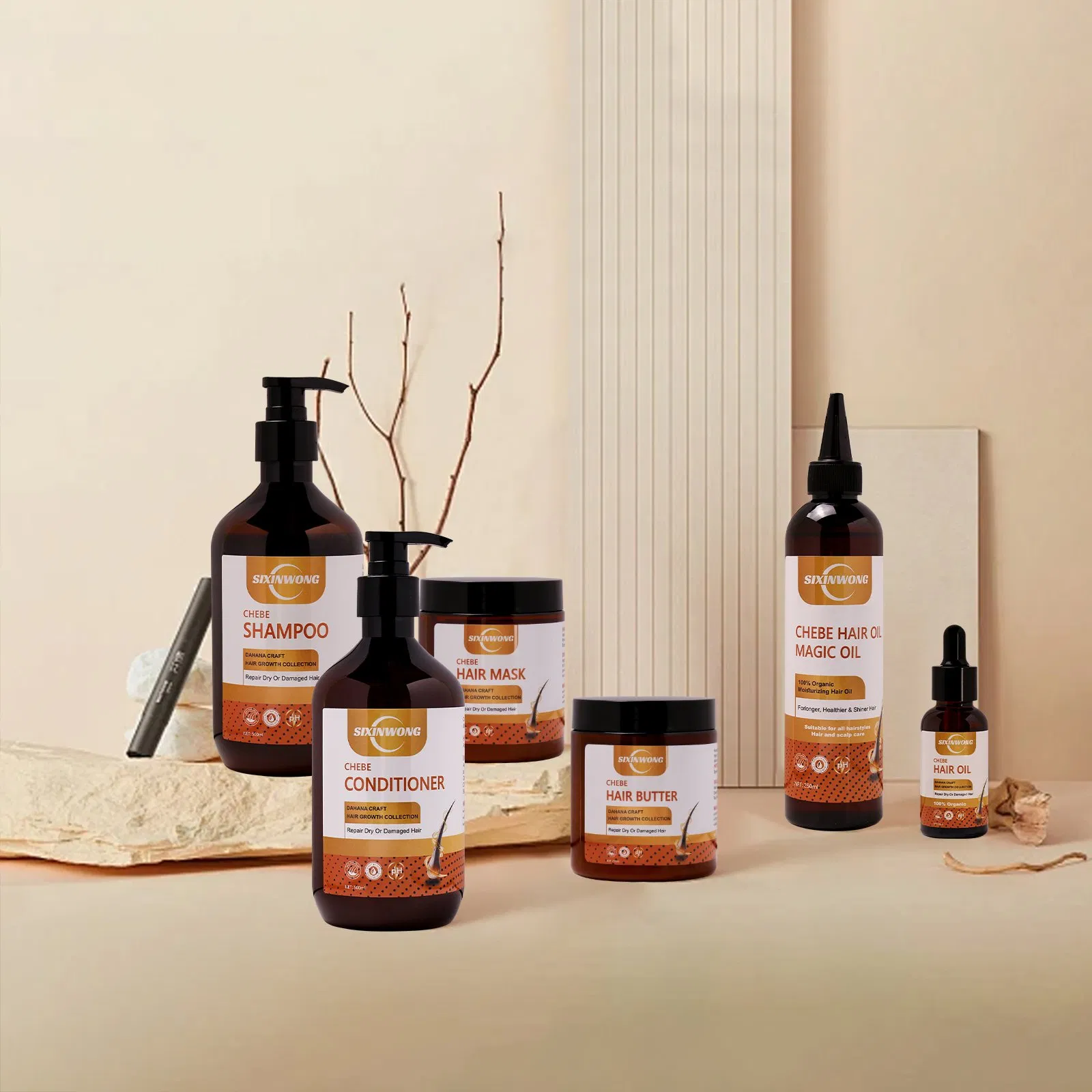 Beauty Cosmetics Hair Care Repairs Damaged Treatment Loss Hair Chebe Shampoo Set