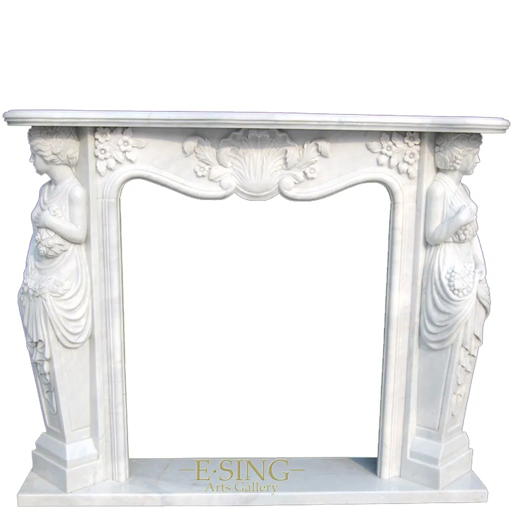 Freestanding Decorative Indoor Marble Mantel Antique French Fireplace