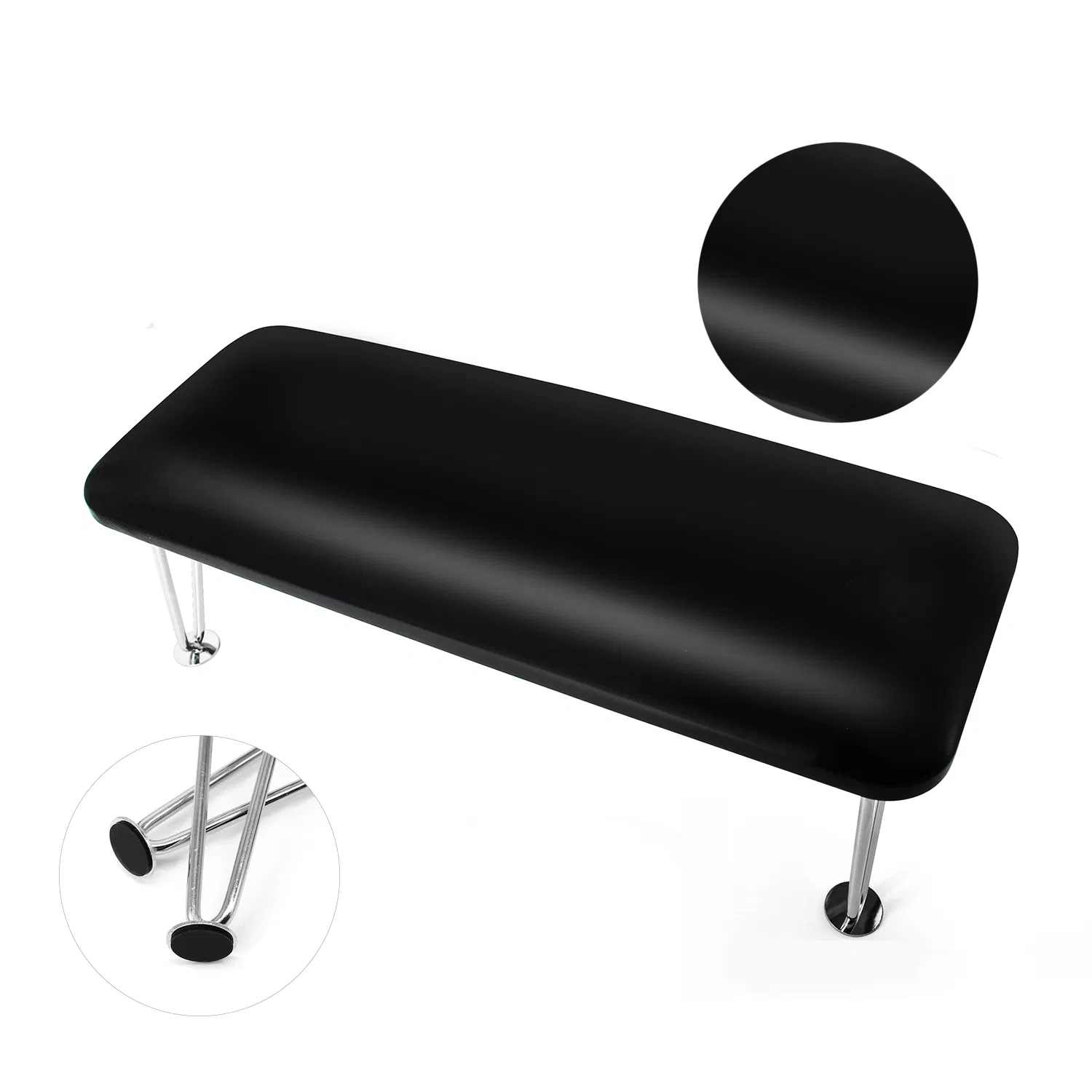 PU Leather Black Manicure Hand Arm Rest Pillow