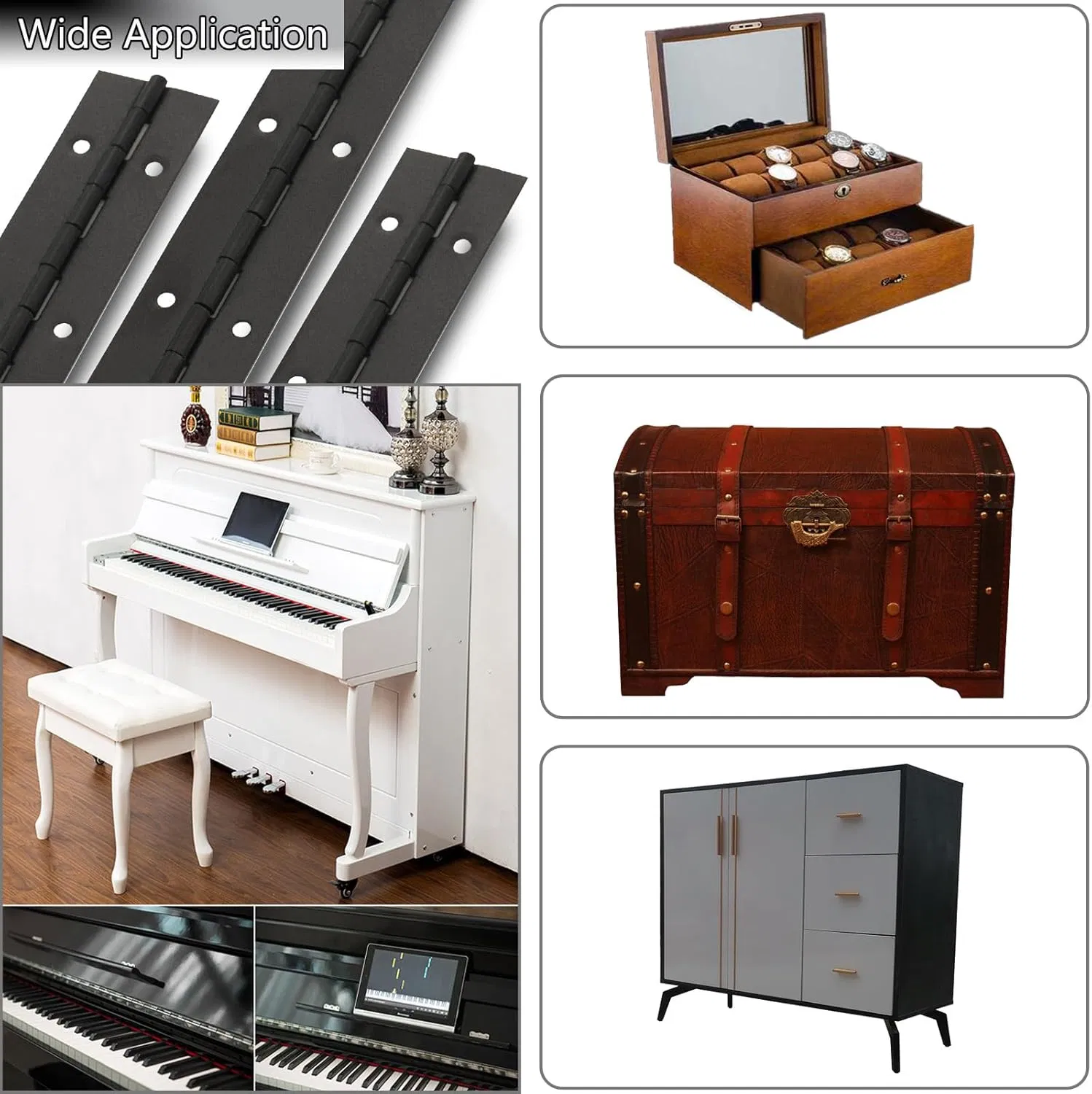 OEM Custom Ss 304 Ss 316 Car Door Hinge Long Continuous Piano Hinges for Caravan Truck Cabinet