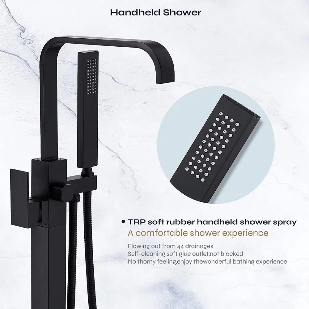 Factory Luxury Exposed Thermostatic Bathroom Brass Waterfall Wall Mounted Mixer Set Bath Rain and Floorstanding Shower Faucet