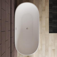 Freestanding Bathtub Bath Tub - Easy Installation & Space-Saving for Small to Medium Bathrooms