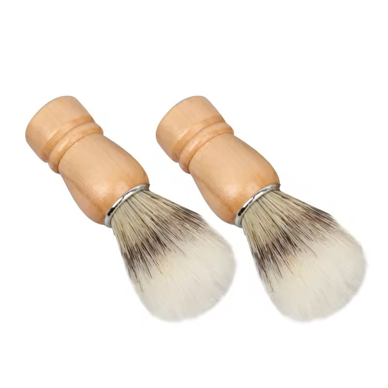 High-Quality Professional Salon Men's Wooden Handle Facial Cleansing Tool Beard Brush