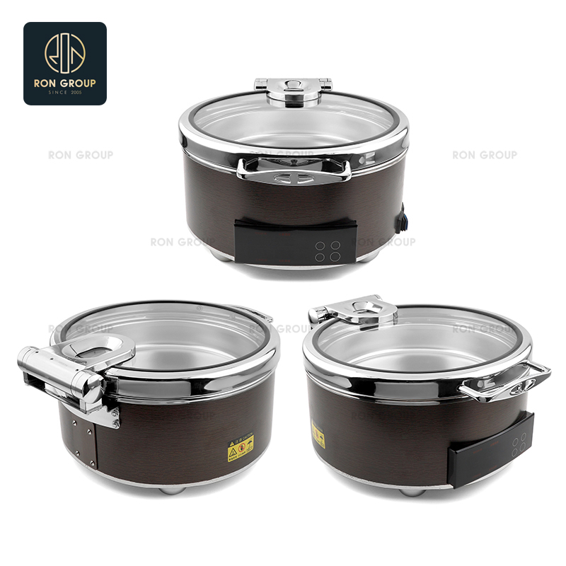 Factory Price Round Stainless Steel Catering Electric Buffet Food Warmer Hotel Restaurant Chafing Dish