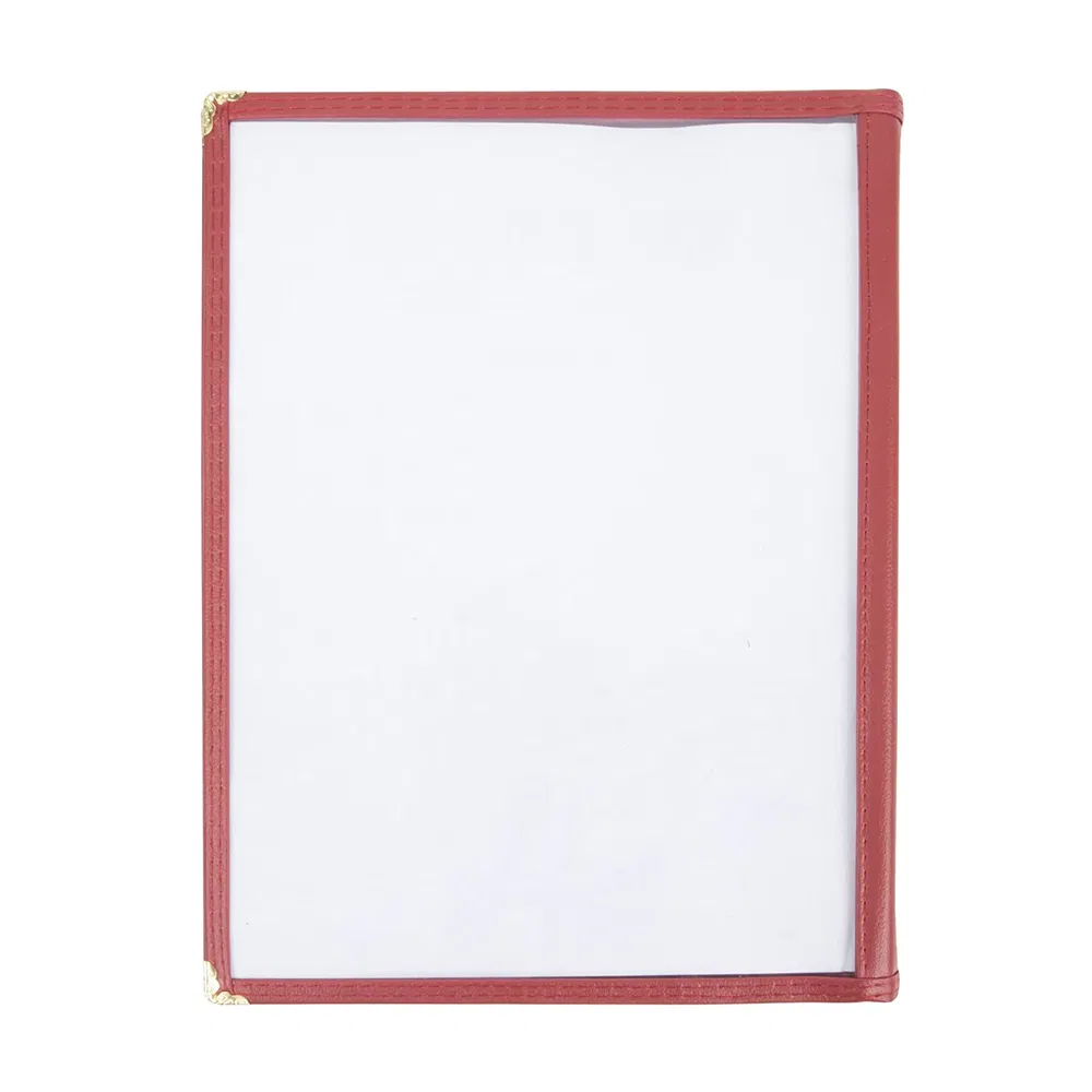 Double Stitched Binding Holder Hotel Red Leather Edge 6 Page 12 View Restaurant Food Menu Cover