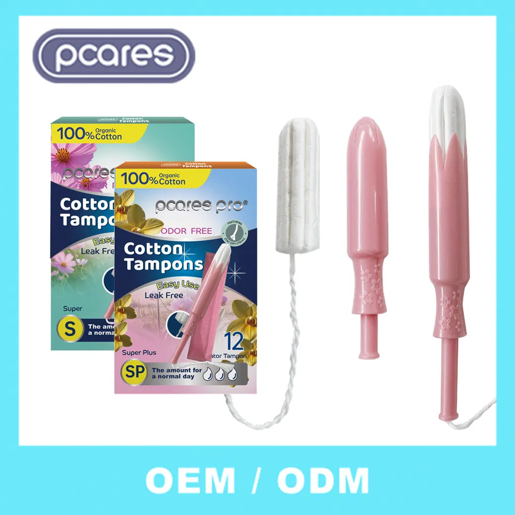 OEM Super Obsorbency 100% Organic Cotton Tampon Viscose Good Selling Custom Applicator