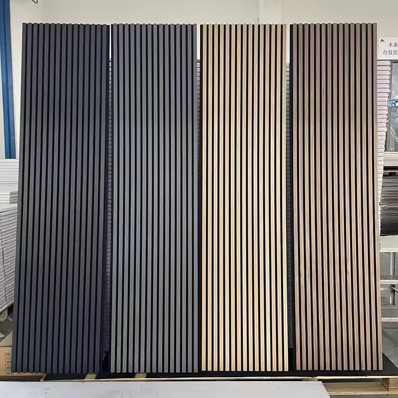 Factory Outlet Ribbon-Shaped Wood Veneer Acoustic Slat Panels for Soundproofing Wall