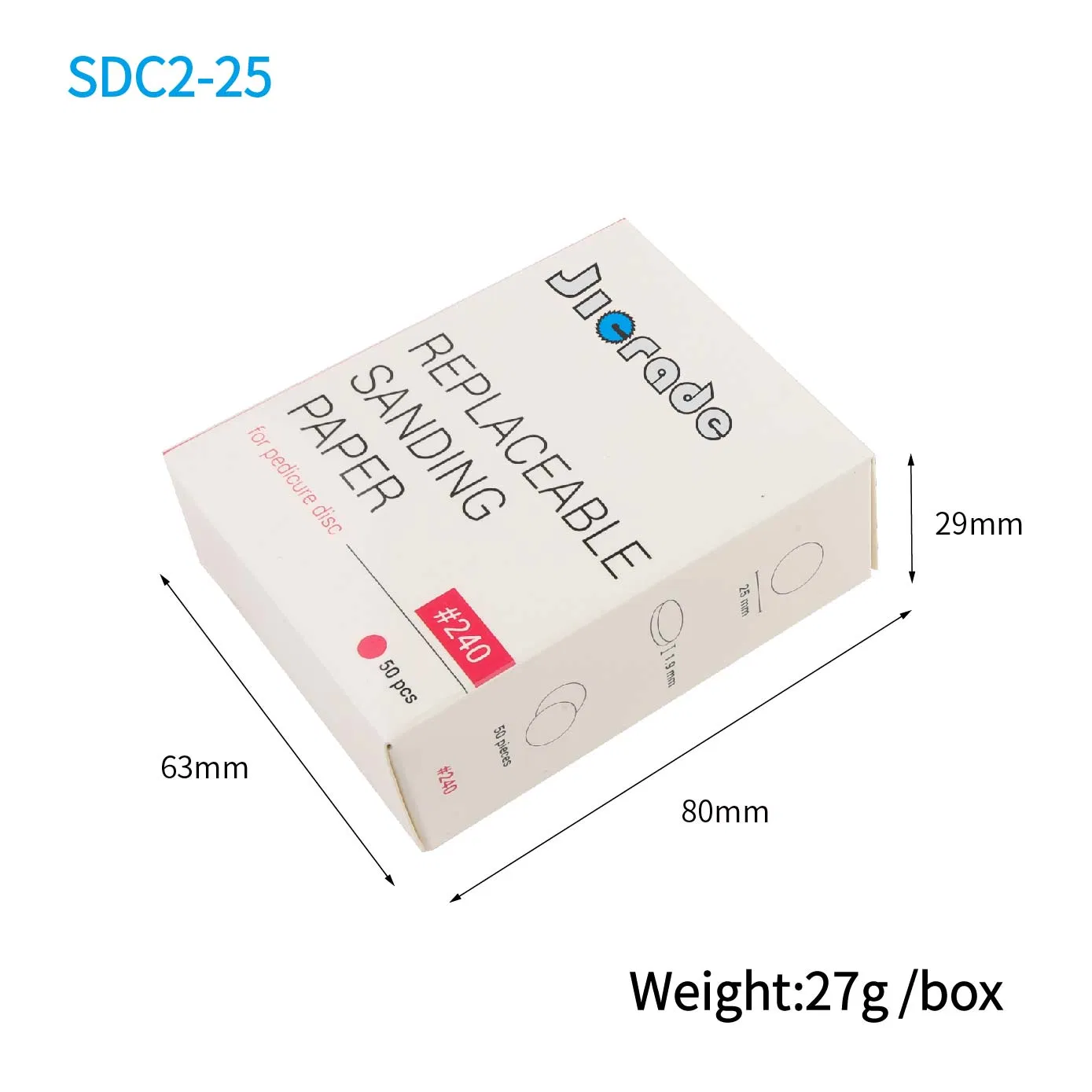 Sdc2-25 Pedicure Replaceable Adhesive Sanding Paper Disc Foam Buffer