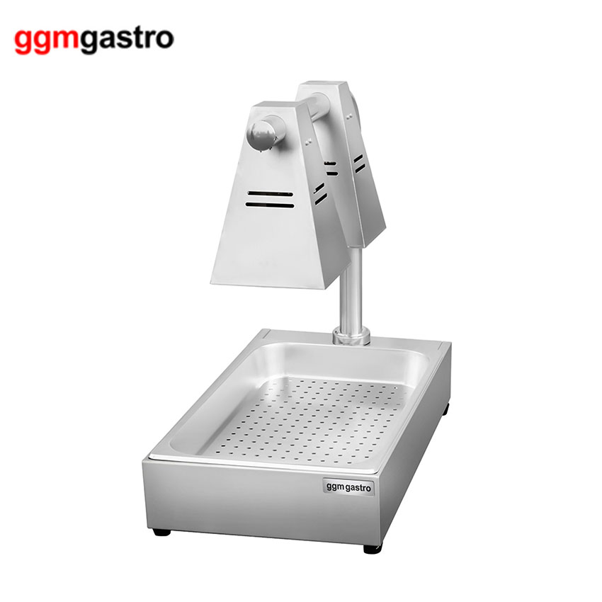 Hotel Kitchen Equipment Stainless Steel 2 Light Heat Lamp Infrared Food Warmer